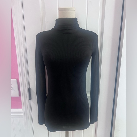 Madewell Ribbed Black Turtleneck Stretch Size XXS NEW With Tags - Picture 1 of 3